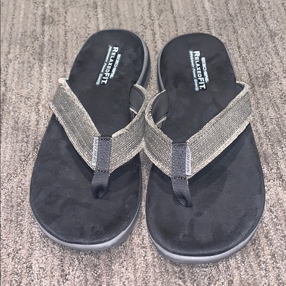 skechers relaxed fit memory foam sandals